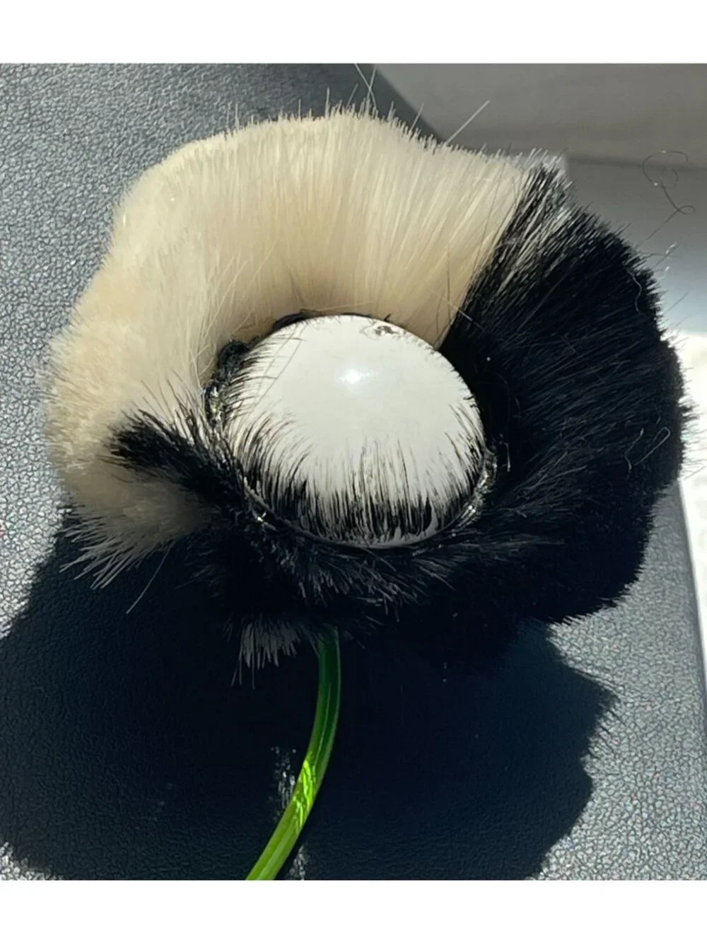 Hattie Carnegie Unsigned Vintage Powder Puff Brushing Flower Brooch Retro Mod Ar